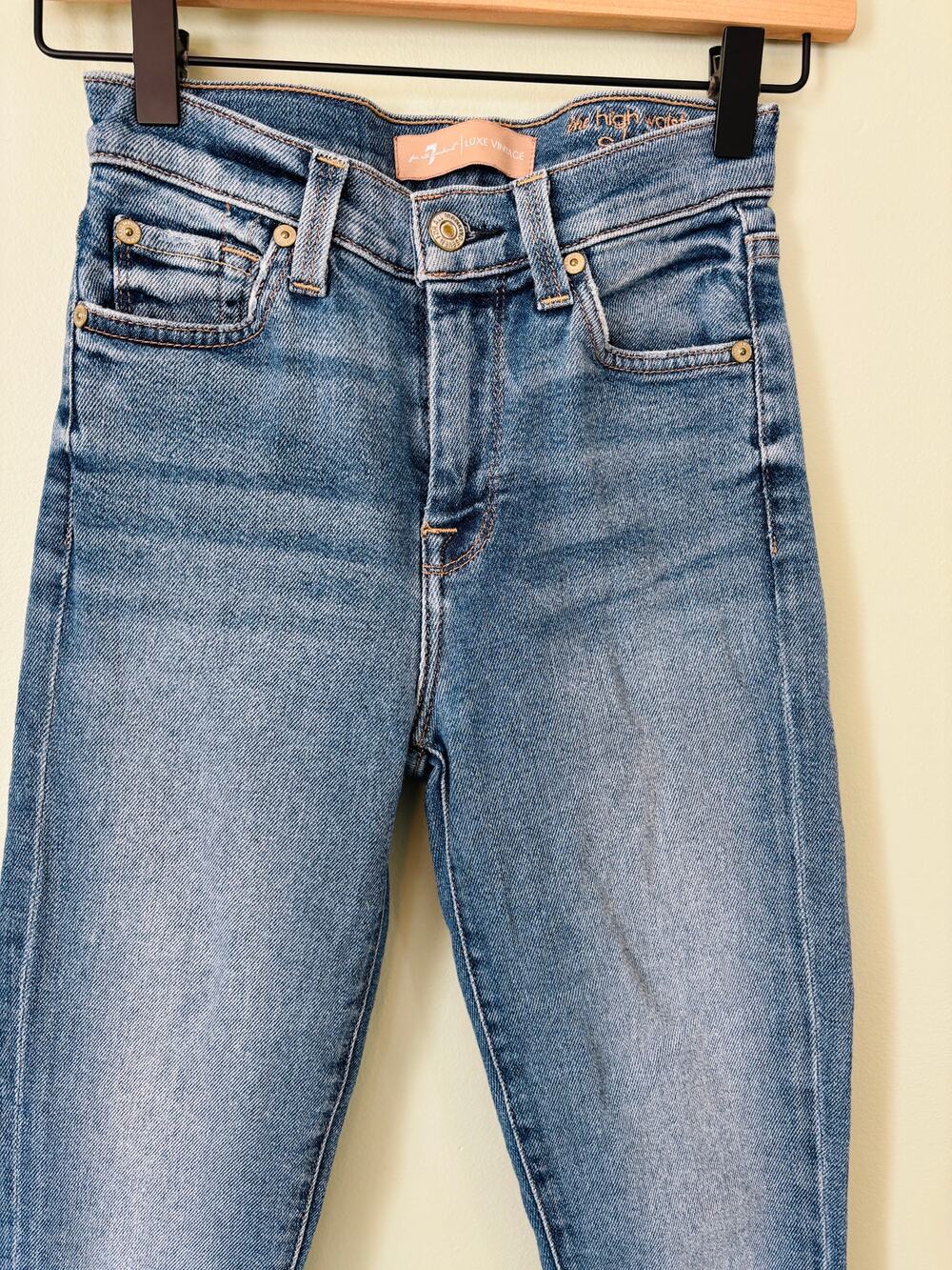 7 FAM Luxe Vintage Jeans, High Waist Skinny size 23